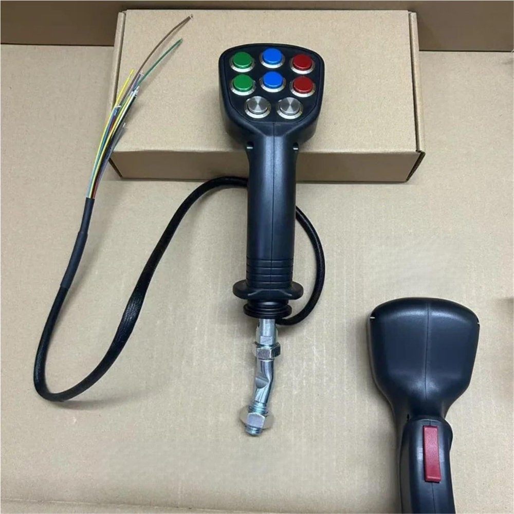 VRTLYJU 1pc for Excavator Parts Logging Iron Stone Tools Agricultural Harvester Electric Control 9 Button Joystick Handle Glue Gear