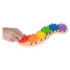 Toi-Toys Wooden Toy Caterpillar with Rotating Gears Rainbow view 3