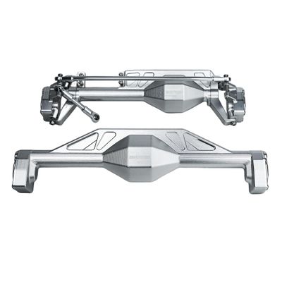 BeaxTurbo Racing Upgrade Parts CNC Aluminum 7075 Front&Rear Axle housing&Steering Links kit/with an Aluminum Cover-Does not Contain Internal Transmission Components for Axial AXP8 Gilamon 1/8 Silver