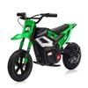 24V Ride on Motorcycle for Kids, 350w Kids Motorcycle, 13.67MPH Max Speed, Mini Dirt Bike with Rear Wheel Suspension, Music, 12 Miles Range, Twist Grip Throttle, Leather Seats, Green view 1