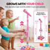 Multifunctional Microphone Children's Music Toy, Karaoke Machine Toy with Light, Star Kids Mini Karaoke Microphone with Stand,with Speaker and Sparkling Light Show LED, Music Play for Kids (Pink) view 3