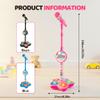 Multifunctional Microphone Children's Music Toy, Karaoke Machine Toy with Light, Star Kids Mini Karaoke Microphone with Stand,with Speaker and Sparkling Light Show LED, Music Play for Kids (Pink) view 4