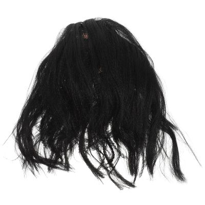 Gogogmee Bald Man Wig with Long Black Hair Party Hairpiece for Men Halloween Cosplay Masquerade Costume Accessory
