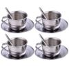 hhhlsl Kids Tea Set Heat-Resistant Stainless Steel Childrens Tea Set with 4 70ml Cup, 4 Saucer and Spoon for Girls and BoysKids view 1