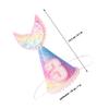 BCOATH Mermaid Tail Birthday Hat for Infants, Rainbow Gradient Sequined Crown Party Hat, 3-Year-Old  Birthday Headwear Supplies view 2