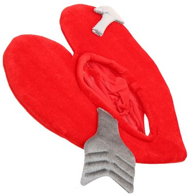 Mikinona Love Heart Shaped Hat Valentine'S Day Party Photo Prop Cupid Headdress for Women Couples Cosplay Accessory Fun Party Headwear