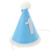 BCOATH 1St Birthday Hat Blue Felt Party Headband Birthday Decoration Photo Prop for Boys Celebration view 1