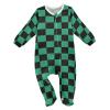 XDKDZIS Green Black Checkered Baby Sleep Play Pjs Footie Cotton One-piece Zip Front Romper Jumpsuit Pajamas 3-24M view 1