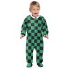 XDKDZIS Green Black Checkered Baby Sleep Play Pjs Footie Cotton One-piece Zip Front Romper Jumpsuit Pajamas 3-24M view 3