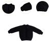 1/12 Scale Doll Clothes Handmade Fashion Sweater Cardigan Miniature Clothing for 6 inch Action Figures- Black view 3