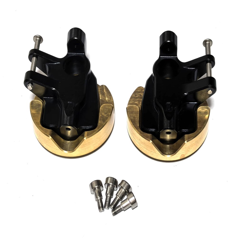 KEBEILEE CNC Upgrade Front Portal Box wit Brass Portal Cover for Axial AXP8 Gilamon2.2 1/8 (Black+Brass)