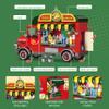 615 PCS Food Truck Building Blocks Set, City Street Taco & Burger Truck Playset with Table and Accessories, Creative Construction Toy for Kids Ages 6+ view 3