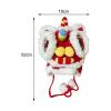 Lion Dance Headgear for Cold Weather with Ear Coverage, Chinese Traditional Performance Hat, Fleece Winter Hat for Boys and Girls, Cultural Costume Accessory- Large view 2