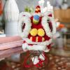 Lion Dance Headgear for Cold Weather with Ear Coverage, Chinese Traditional Performance Hat, Fleece Winter Hat for Boys and Girls, Cultural Costume Accessory- Large view 3