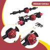 1/12 RC Car Front and Rear Axle Set Sturdy Spare Parts Accessories Modification Replace Parts for MN78 MN82 Model Cars- Black view 2