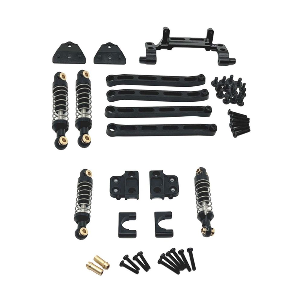 1/12 RC Car Spare Parts Rod Mount Tie Rod Front Rear Shock Absorber for 82PR0 MN82 DIY RC Vehicles Trucks Suspension Kit- Black