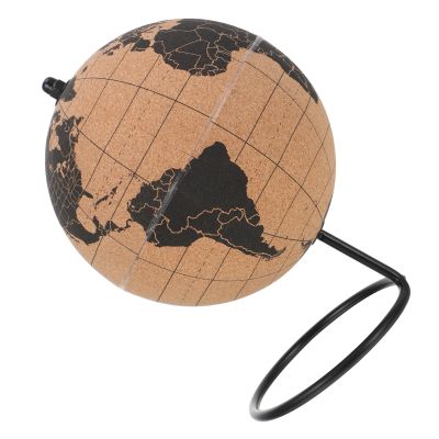 DIKACA Black Cork World Globe with Sturdy Stand Stable Desk Globe for Office Decoration Elegant Tabletop Ornament Enhancing Home and Study