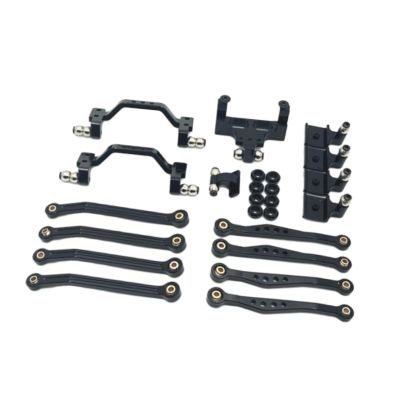 1/16 RC Upgrade Kit Steering Link Mount for C64 Model Truck DIY Parts - Steering Link Assembly & Mount for 1/16 Scale Truck Modification- Black