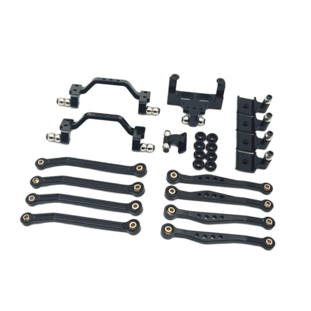 1/16 RC Upgrade Kit Steering Link Mount for C64 Model Truck DIY Parts - Steering Link Assembly & Mount for 1/16 Scale Truck Modification- Black