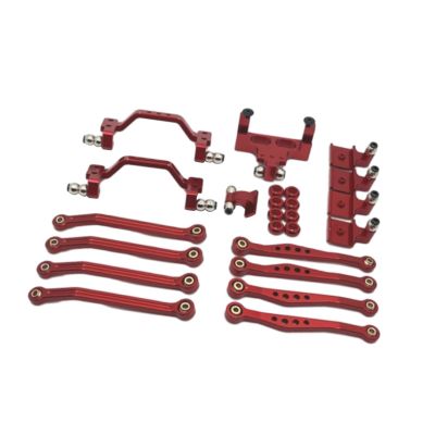 1/16 RC Upgrade Kit Steering Link Mount for C64 Model Truck DIY Parts - Steering Link Assembly & Mount for 1/16 Scale Truck Modification- Red