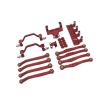 1/16 RC Upgrade Kit Steering Link Mount for C64 Model Truck DIY Parts - Steering Link Assembly & Mount for 1/16 Scale Truck Modification- Red view 2