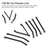 1/24 RC Car Chassis Link Rod, Aluminum Alloy Pull Rods for LWB 133.7mm Axial SCX24, High Accuracy Wear Resistant Chassis Links Set with 7 Accessories, Ideal Replacement for RC Car (Black) view 3