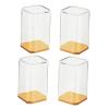 4X Clear Display Case Storage Organizer Dustproof Doll Display Stand Showcase for Collectibles 5.28x3.15x3.15inch- Yellow view 1