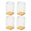 4X Clear Display Case Storage Organizer Dustproof Doll Display Stand Showcase for Collectibles 5.28x3.15x3.15inch- Yellow view 2