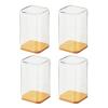 4X Clear Display Case Storage Organizer Dustproof Doll Display Stand Showcase for Collectibles 5.28x3.15x3.15inch- Yellow view 3