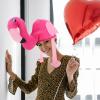 BCOATH Flamingo Costume Hat for Women Pink Animal Headgear Trendy Dress-Up Accessory Valentines Day Party Funny Hat for view 4