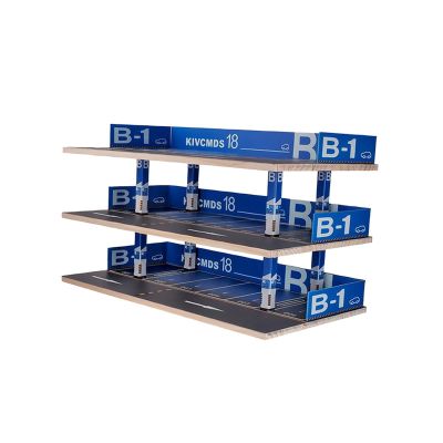 1/32 Scale Diecast Model Car Display Case with Parking Lot Scene Desktop Display Stand for Collectors- 3 Layer