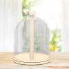 360 Rotating Display Case for Action Figures with Dustproof Cover, Hanging Doll Stand for Collectibles Keychain Mini Toys 7.28x7.28x10.24inch- Beige view 3