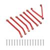 1/24 RC Car Chassis Link Rod, Aluminum Alloy Pull Rods for LWB 133.7mm Axial SCX24, High Accuracy Wear Resistant Chassis Links Set with 7 Accessories, Ideal Replacement for RC Car (Red) view 1