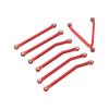 1/24 RC Car Chassis Link Rod, Aluminum Alloy Pull Rods for LWB 133.7mm Axial SCX24, High Accuracy Wear Resistant Chassis Links Set with 7 Accessories, Ideal Replacement for RC Car (Red) view 4