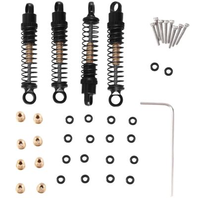 4Pcs 40Mm Metal Shock Absorber Oil Damper for Axial SCX24 C10 for JLU 1/24 RC Crawler Car Upgrades