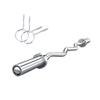 47" EZ Curl Barbell - Chrome Curling Bar with 2 Spring Collars for 2 Inch Weight Plates, Home Gym Strength Training for Squat, Hip Thrusts, Biceps view 1
