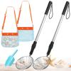 Agolctry 2 Pack Sand Sifter for Beach Shell Scooper with Seashell Bag and Sand Shovel Adjustable Shark Teeth Sifter Shelling Tools for Beach Seashell Collecting and Beachcombing view 1