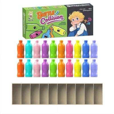 Bottle Flip Game, Match The Bottle Color Game for 2-4 Players with 20 Bottles and Base for Travel Camping Holidays Party Night