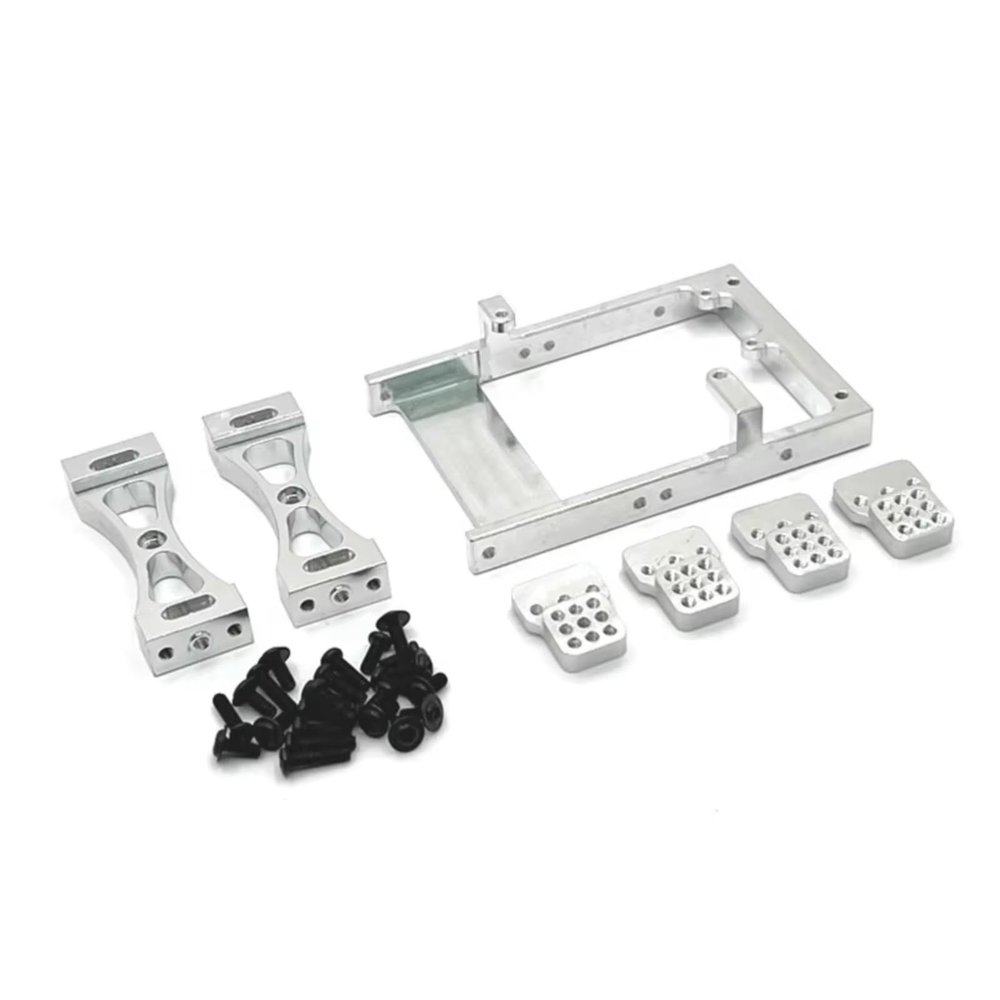 RC Crawlers Toys For MN For WPL For Feiyu For HengLong For JJRC 1/12 1/16 Metal Crossbeam Servo Box Shock Absorber Bracket RC Car Upgrade Parts(Silver)