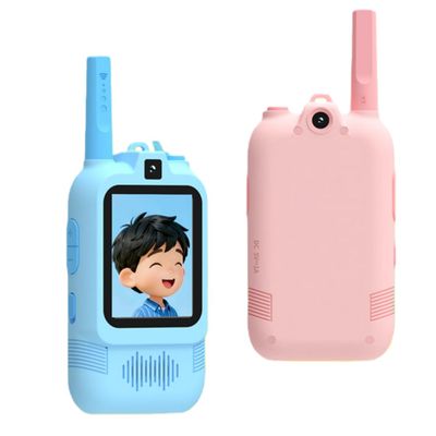 Video Walkie Talkies for Kids - Long Range Walkie Talkie 2 Pack with 2 Camera Rechargeable Indoor Outdoor Family Games, Camping, Hiking Toys for Age 3-12 Boys Girls (bluepink with 2camera)