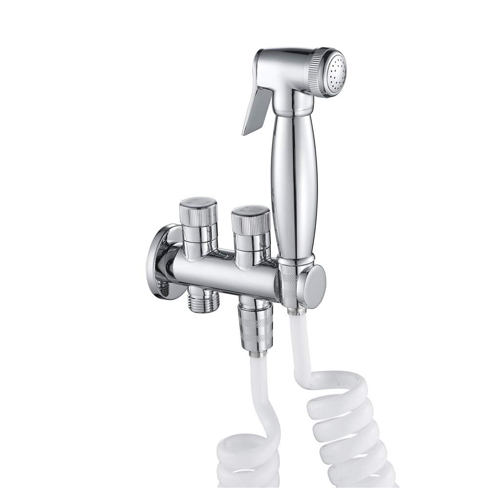 OJJBAVKFQ ChromeSprayer BrassSprayer Kit Cold and Hot Water Portable Hand Held ShowerTap Wall Mounted Spray Faucet Cloth Diaper Cleaning