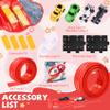 Flexible Race Car Track for Kids - Upgrade One Flex Track 16 Ft with Suction Cups & Loop for Ages 3 & Up Classic Red Double Long Rolls Up Portable(Red) view 2
