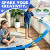 Flexible Race Car Track for Kids - Upgrade One Flex Track 16 Ft with Suction Cups & Loop for Ages 3 & Up Classic Blue Double Long Rolls Up Portable(Blue) view 3