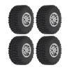1/18 RC Car Tires, WearResistant RC Wheels and Tires, Direct Replacement, Better Grip, 4Pcs for Car (Silver) view 2