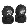 1/18 RC Car Tires, WearResistant RC Wheels and Tires, Direct Replacement, Better Grip, 4Pcs for Car (Silver) view 4