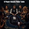 71"Foldable Poker for 8 Player , Blackjack Texas Holdem Table with Padded Rails and Stainless Steel Cup Holders Heavy-Duty Stee Frame Portable for Home Games Portable Folding Card Board Game Table view 3