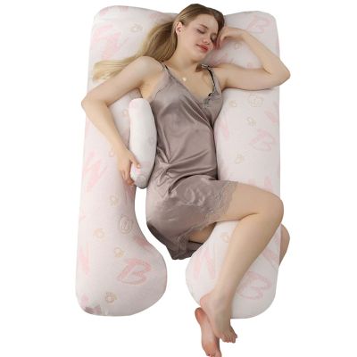 HUHJYUGE Maternity Pillow for Side Sleep, U-Shape Full Body Pregnancy Pillow, Soft Pregnancy Body Pillow for Belly Back Hip Support Nursing Cushion Relax Nap Pillow (A)