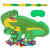 PCFING 21.6 Inch Dinosaur Piata with 30 Inch Piata Stick Blindfold Confetti for Boy Girl Jungle Dinosaur World Birthday Party Game Decorations, Anniversary Celebration, Fiesta view 1