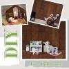 Flutesan 6 Pcs Miniature Dollhouse Wallpaper and Flooring Peel and Stick Mini DIY Self Adhesive Dollhouse Accessories 8.27 x 11.69 Inch (Elegant Style) view 4