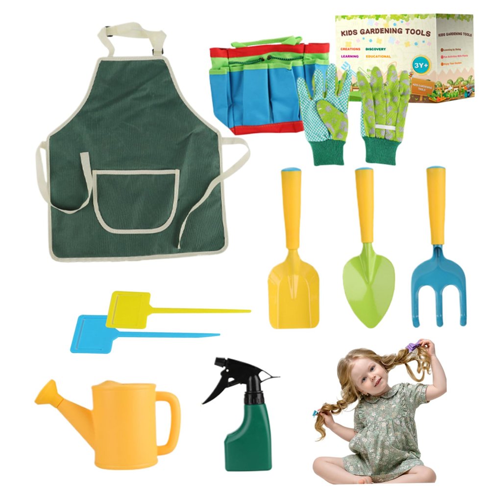 Kids Gardening Set 20Pcs/Set Mini Ergonomic Toddler Gardening Portable Vibrant Rounded Corner Educational Kids Tools for Outdoor